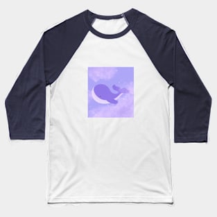 Purple Whale in sky Baseball T-Shirt